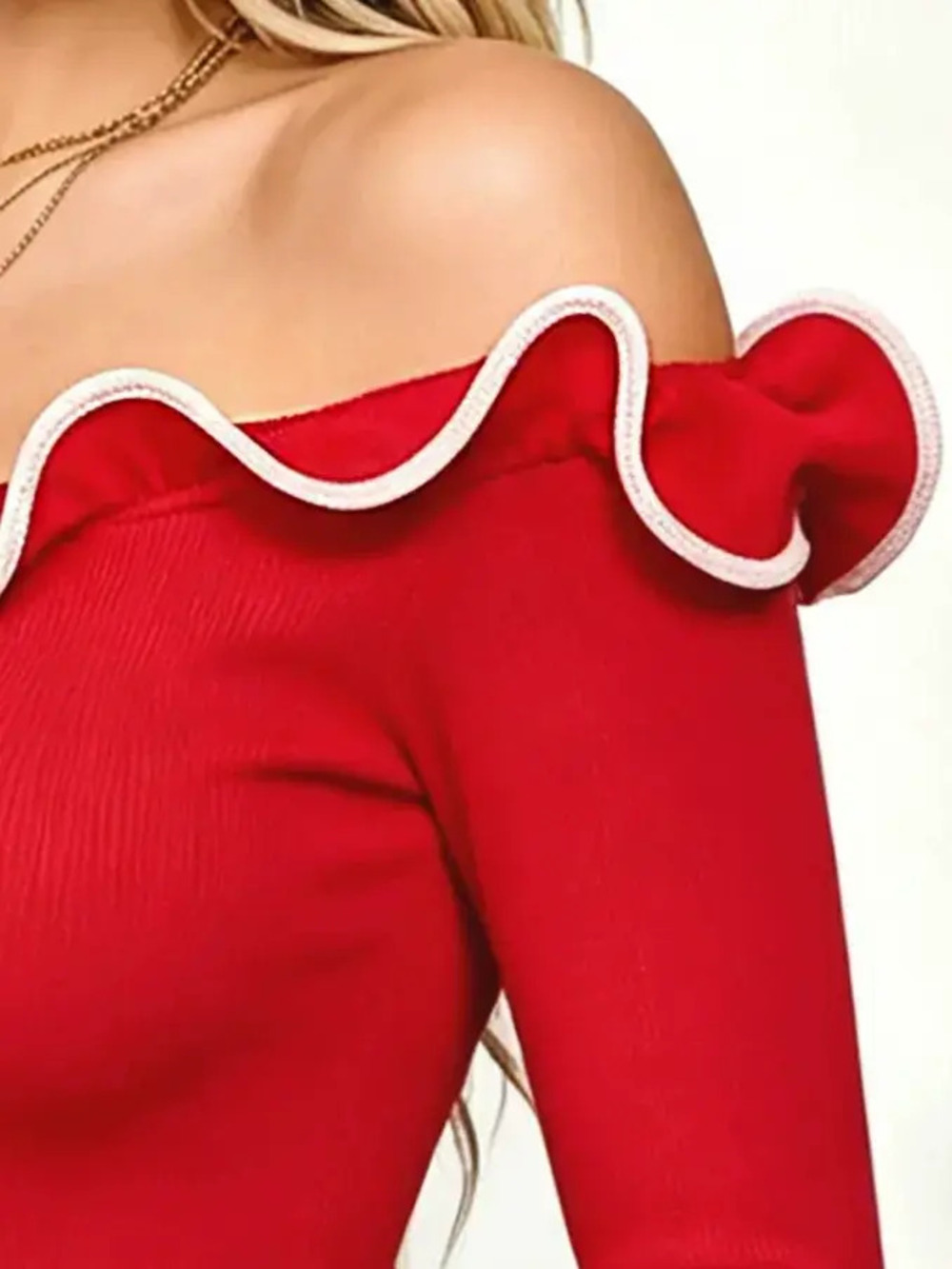 Zara Summer Solid Color Long Sleeve Bodycon Ruffle Dress - Picture 5 of 6